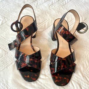 J. Crew Chunky heel tortoise shell sandals, size 10